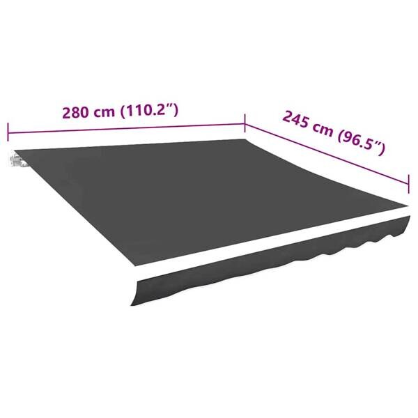 vidaXL Markisenstoff anthrazit B/L: ca. 245x280 cm