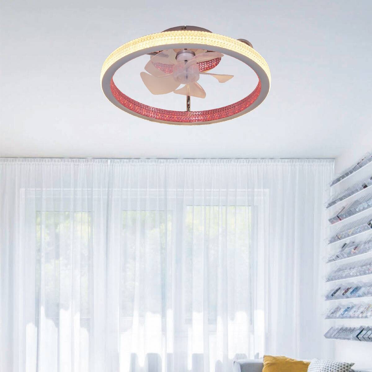 POCOline LED-Deckenventialor Eliana silber H/D: ca. 16x50 cm