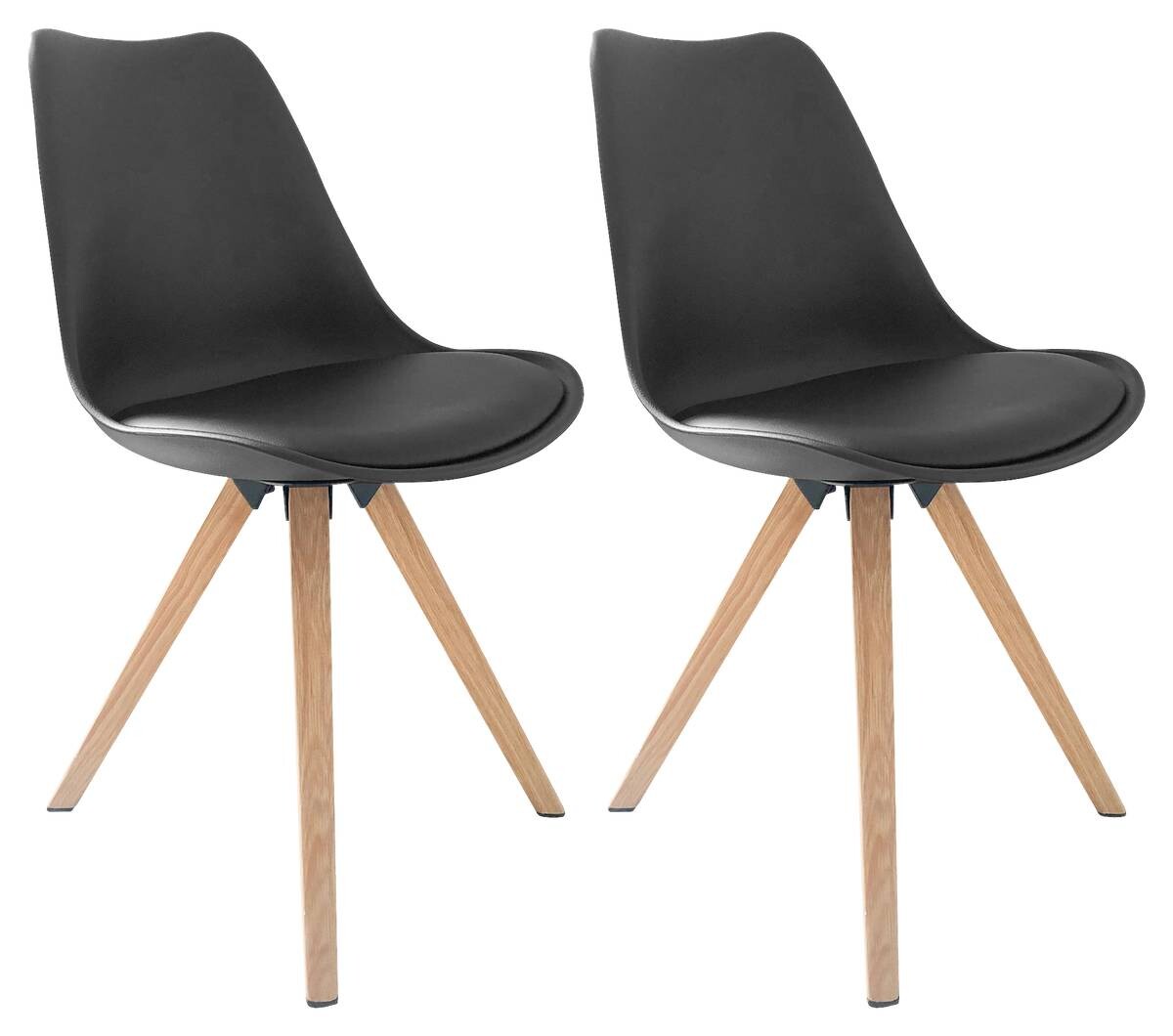 Stuhl KIRA 2er-Set schwarz Kunststoff B/H/T: ca. 48x86x55,5 cm