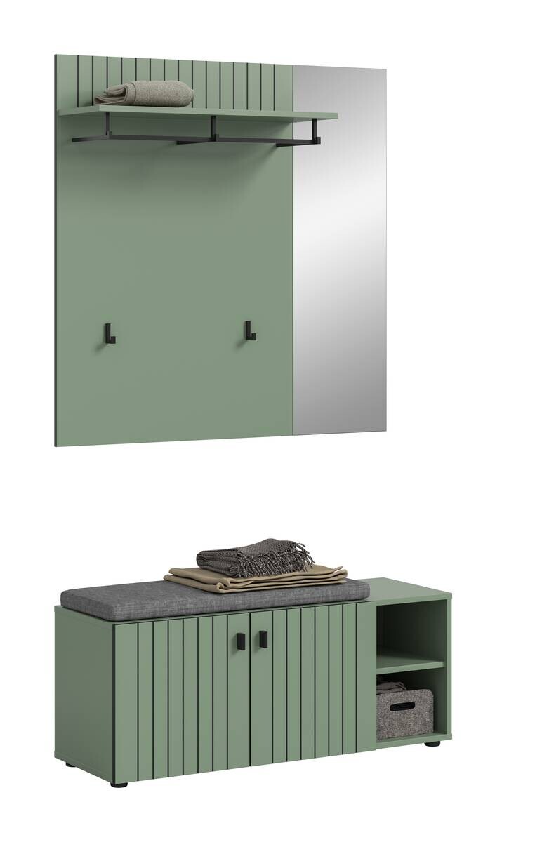 Garderobenset STATION grün B/H/T: ca. 106x192x37 cm