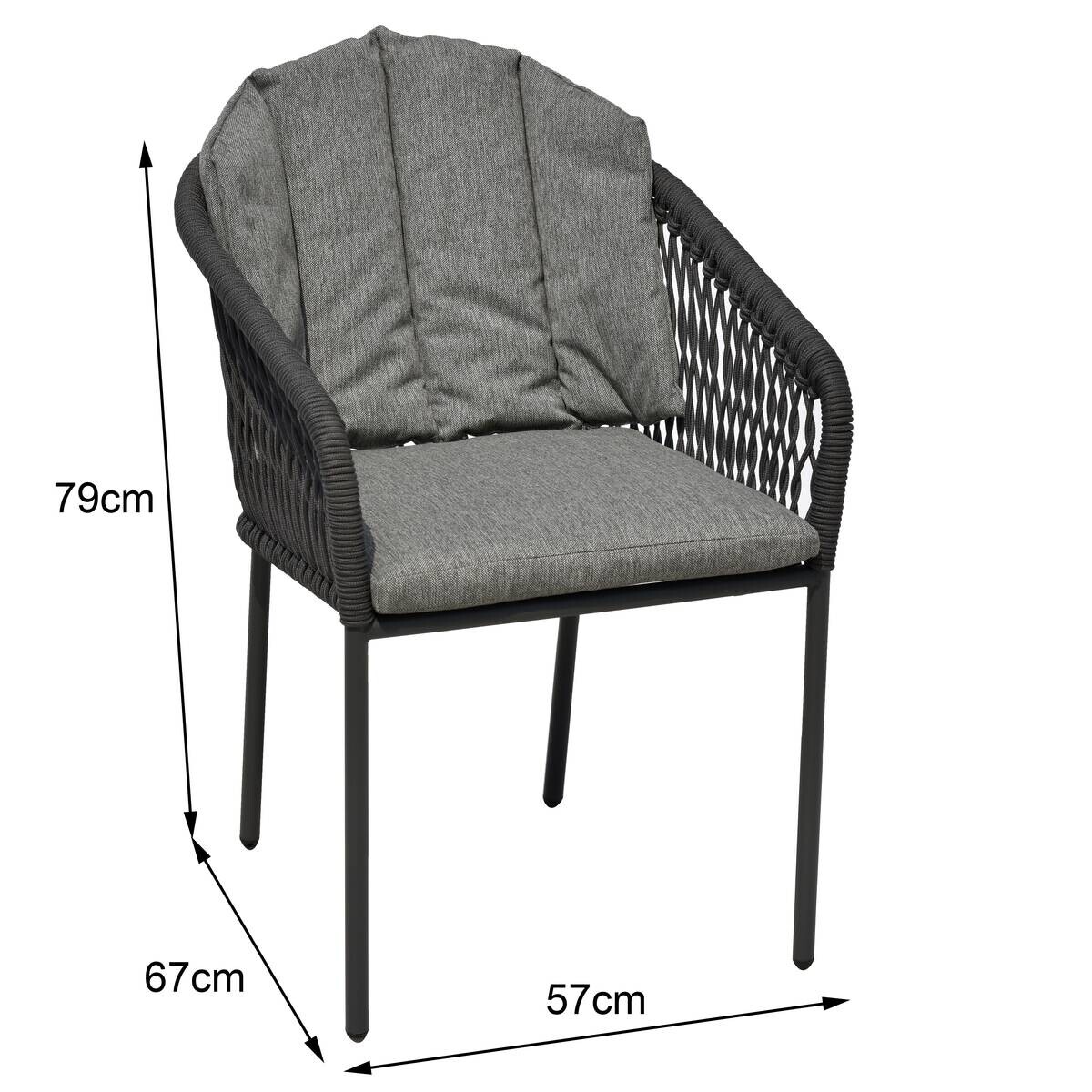 POCOline Gartenstuhl grau Webstoff B/H/L: ca. 68x79x58 cm