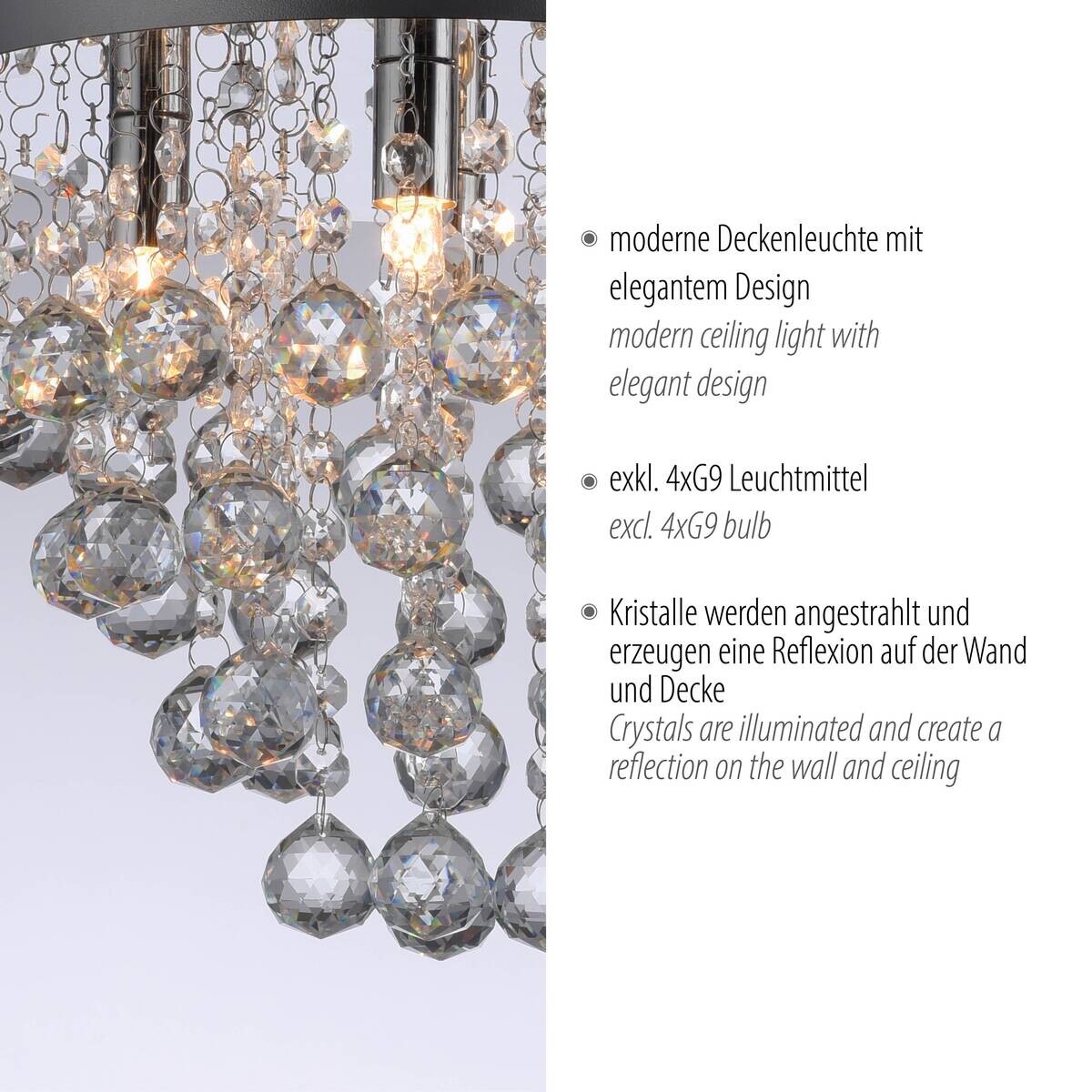 Just Light LED-Kronleuchter Kulunka B/H/L: ca. 28x25x28 cm