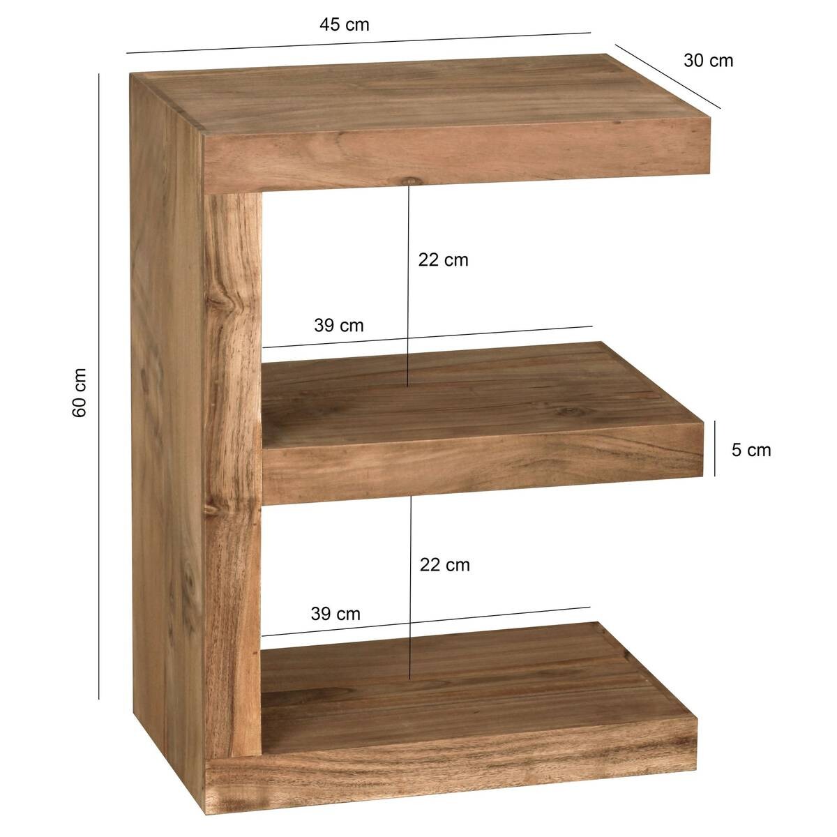 Beistelltisch natur Akazie B/H/T: ca. 45x60x30 cm