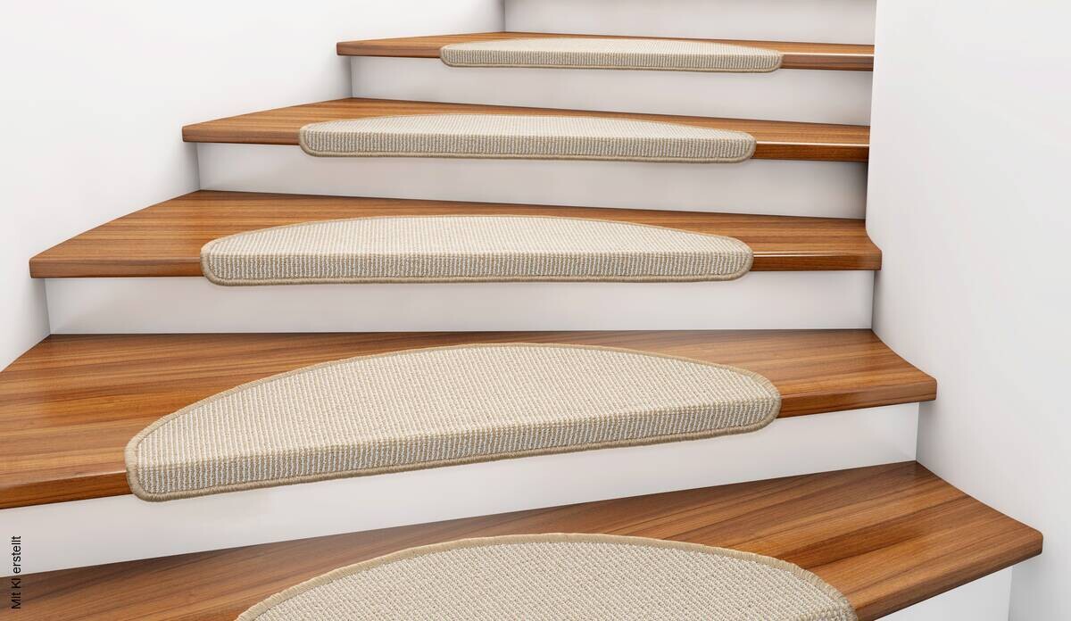 Stufenmatte Stripes beige B/L: ca. 25x65 cm