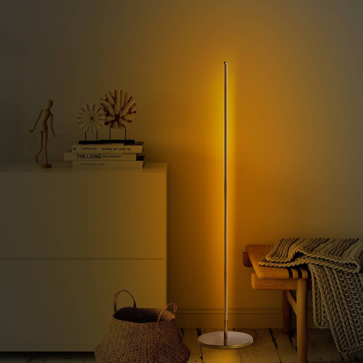 Opviq Stehlampe gold Metall B/H/T/L/D: ca. 30x153x30x30x30 cm