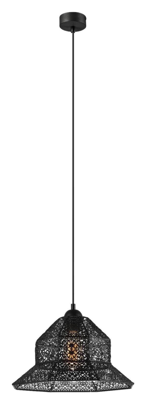 Lamkur Hängeleuchte schwarz Stahl B/H/L: ca. 37x23x37 cm E27 1 Brennstellen