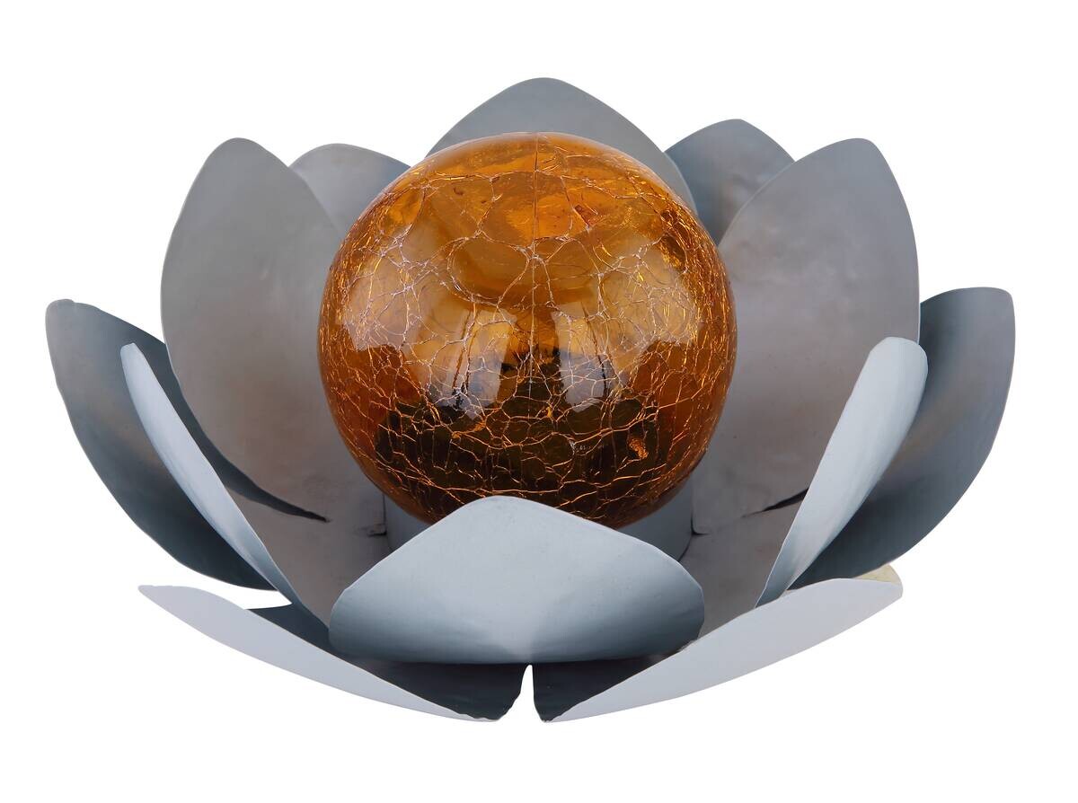 Solarleuchte orange grau B/H: ca. 25x9 cm