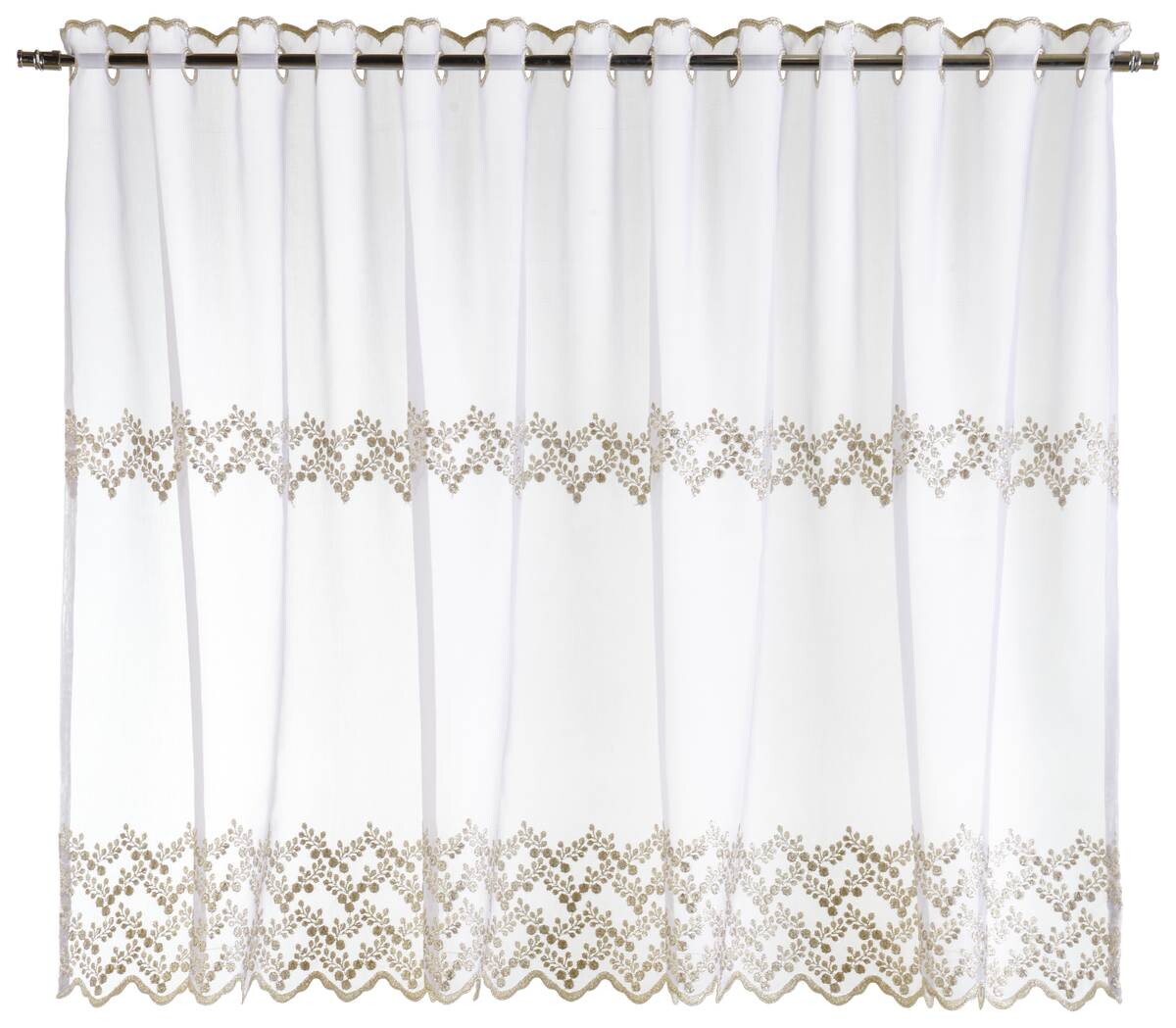 POCOline Scheibengardine Petra weiß gold 100% Polyester B/L: ca. 75x110 cm