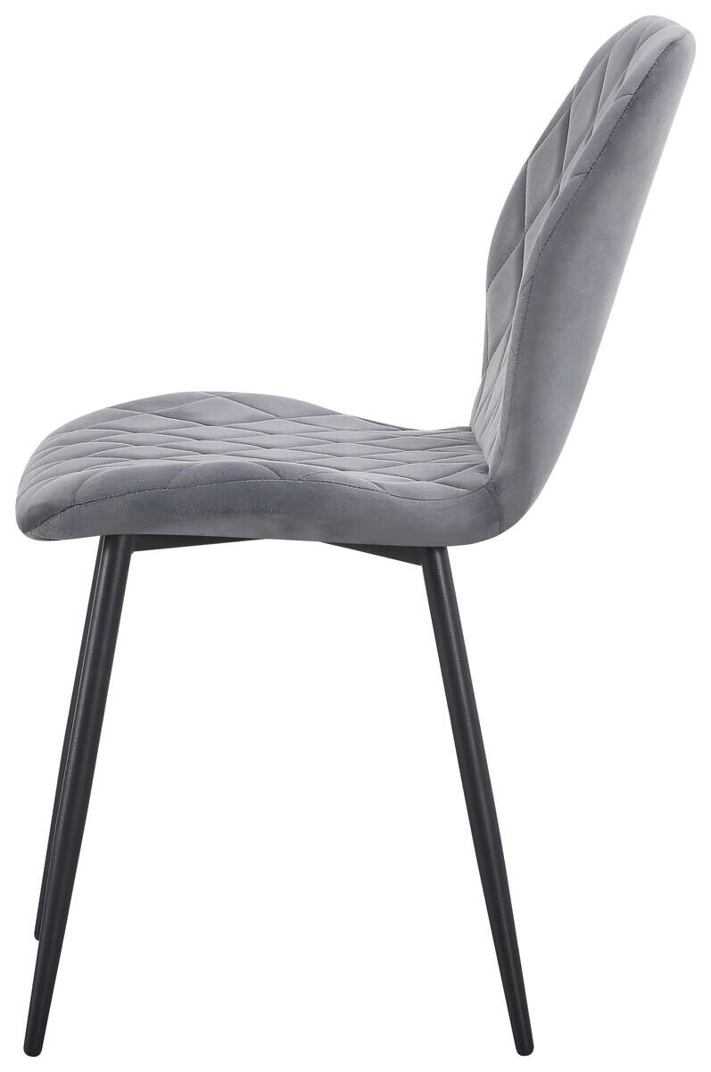 Stuhl Zoe grau Samtoptik B/H/T: ca. 45x85x58 cm