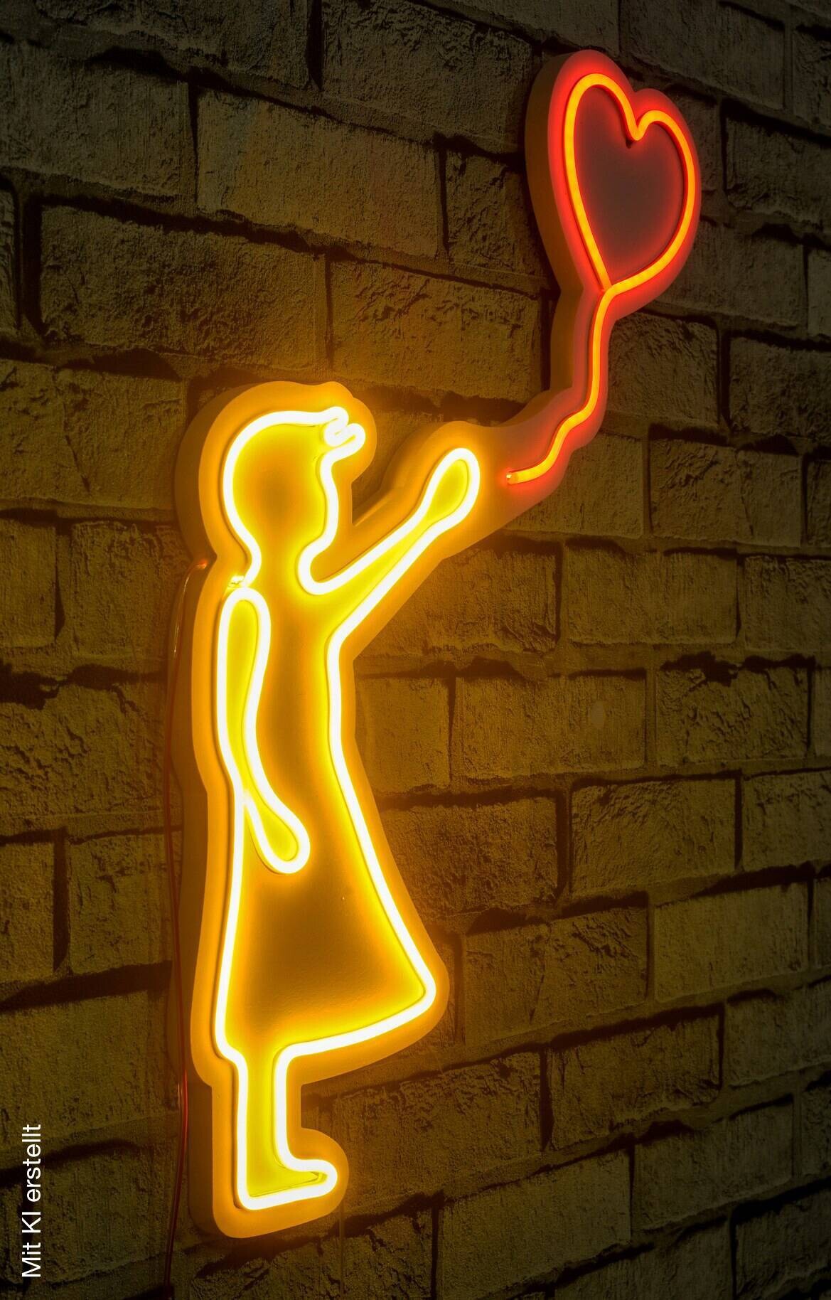 Opviq LED-Wandleuchte rot gelb PVC B/H/T/L: ca. 42x56x2x42 cm