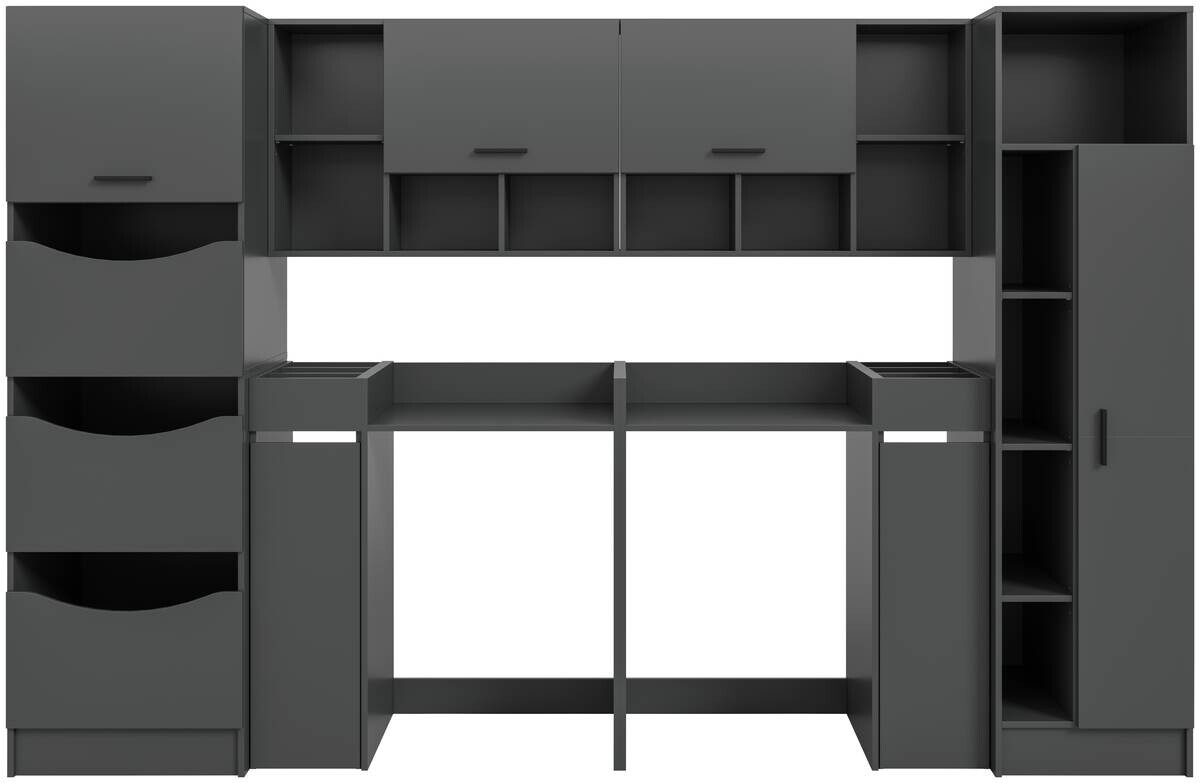 Waschmaschinenumbauschrank Free anthrazit B/H/T: ca. 306x195x68 cm