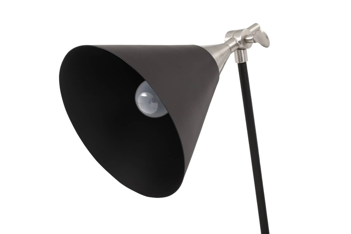 Kayoom Tischleuchte silber schwarz Messing Eisen Aluminium B/H/L: ca. 16x76x50 cm E27 1 Brennstellen