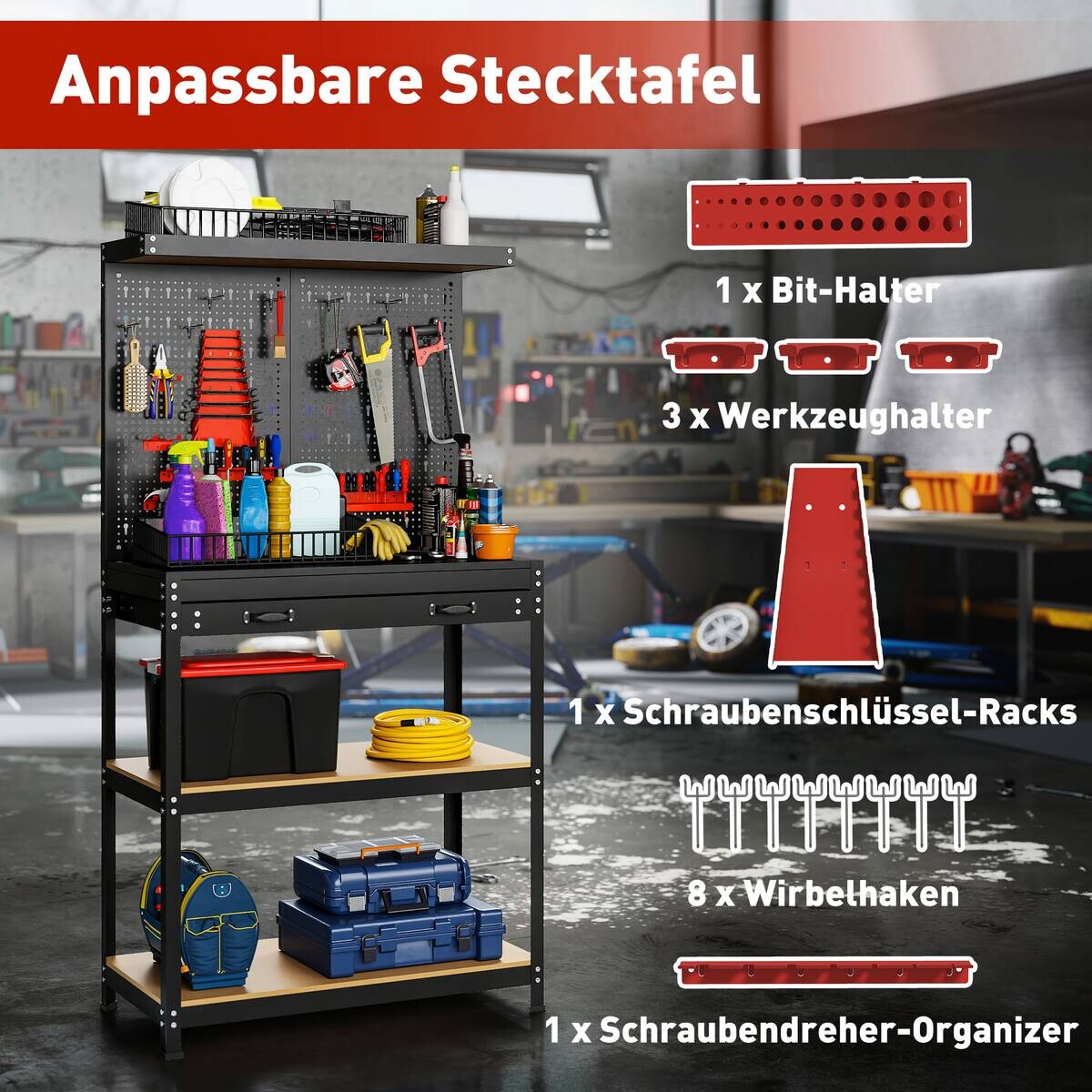 Werkbank B/H/T: ca. 80x155x40,5 cm