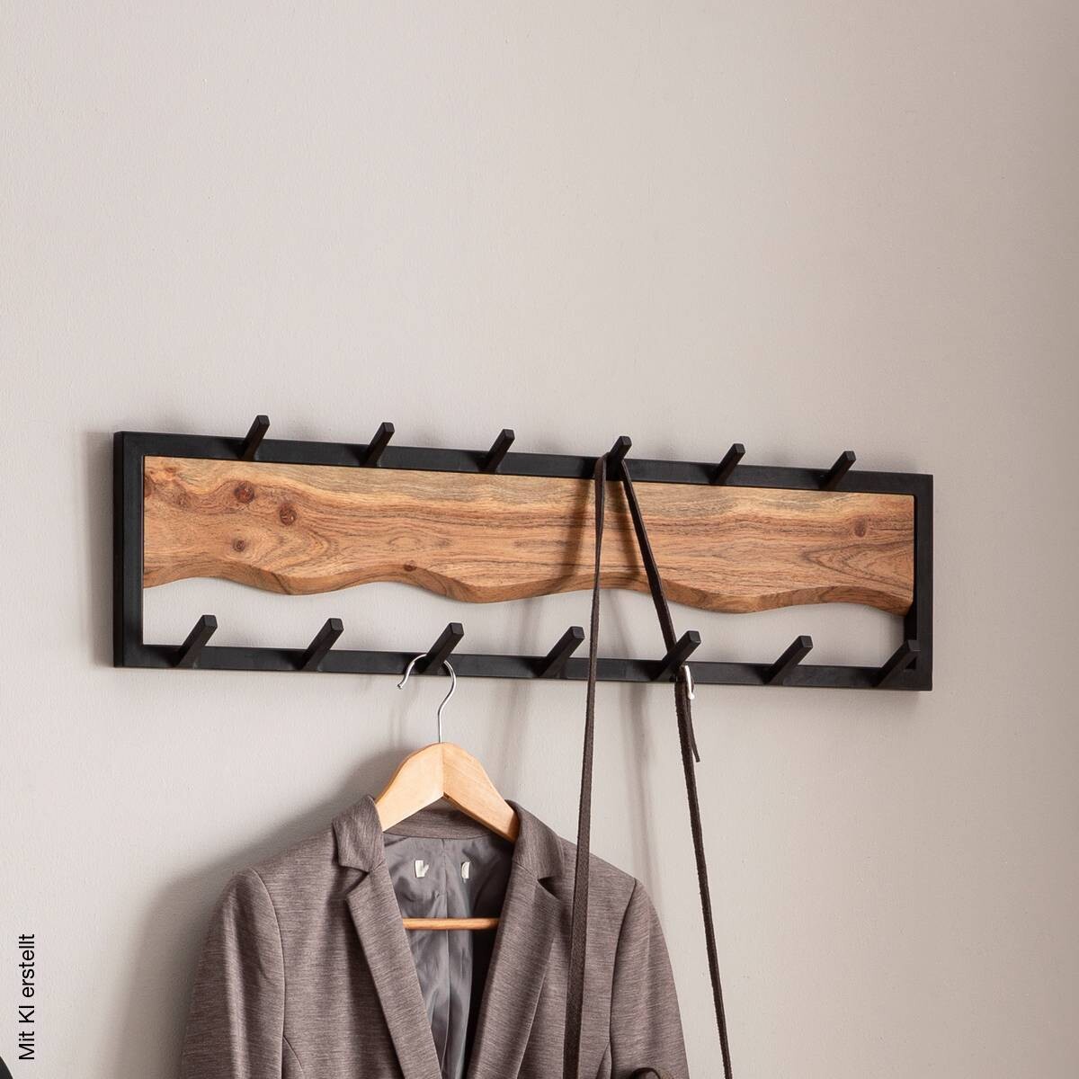 Wandgarderobe Akazie Nachbildung B/H/T: ca. 80x22x8 cm