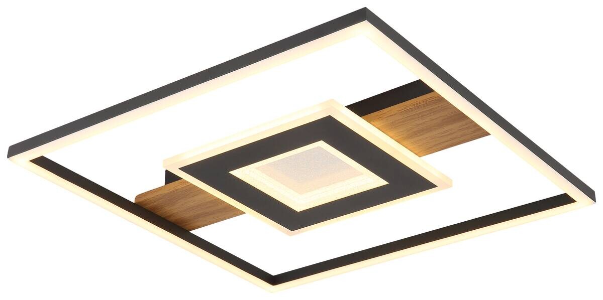 GLOBO LED-Deckenleuchte braun schwarz Metall Aluminium B/H/T: ca. 37,8x5x37,8 cm