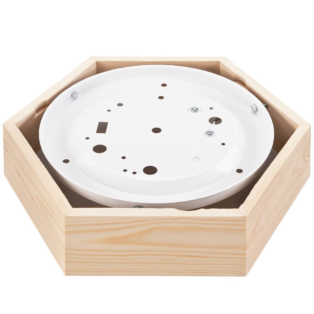 Lamkur Deckenleuchte kiefer Holz Glas B/H/L: ca. 33x12x33 cm 1 Brennstellen
