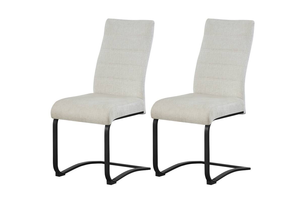 Schwingstuhl LENI, 2er Set creme schwarz Webstoff B/H/T: ca. 43x98x59 cm