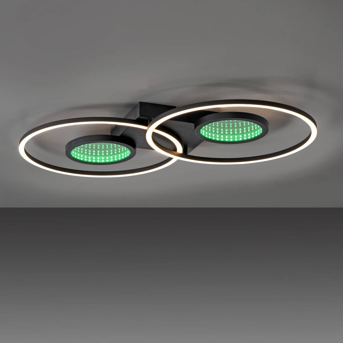 Just Light LED-Deckenleuchte Tunel schwarz weiß Kunststoff Aluminium H/L: ca. 7x70 cm 2 Brennstellen