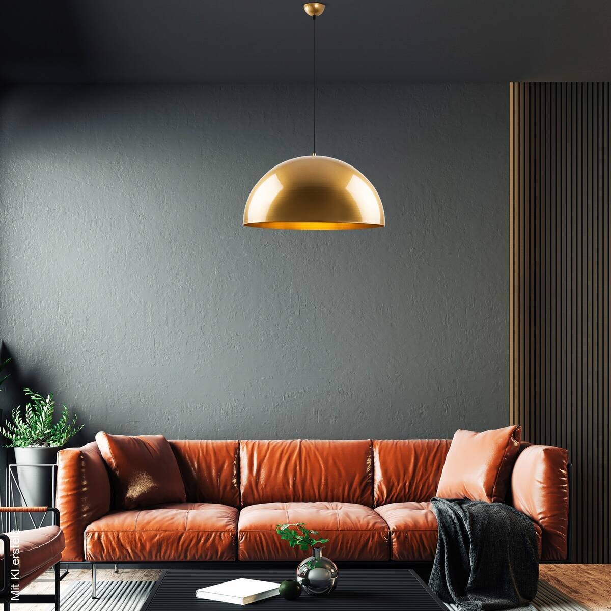 Opviq Pendelleuchte Kure gold B/H/T/L/D: ca. 60x126x60x60x60 cm E27 1 Brennstellen