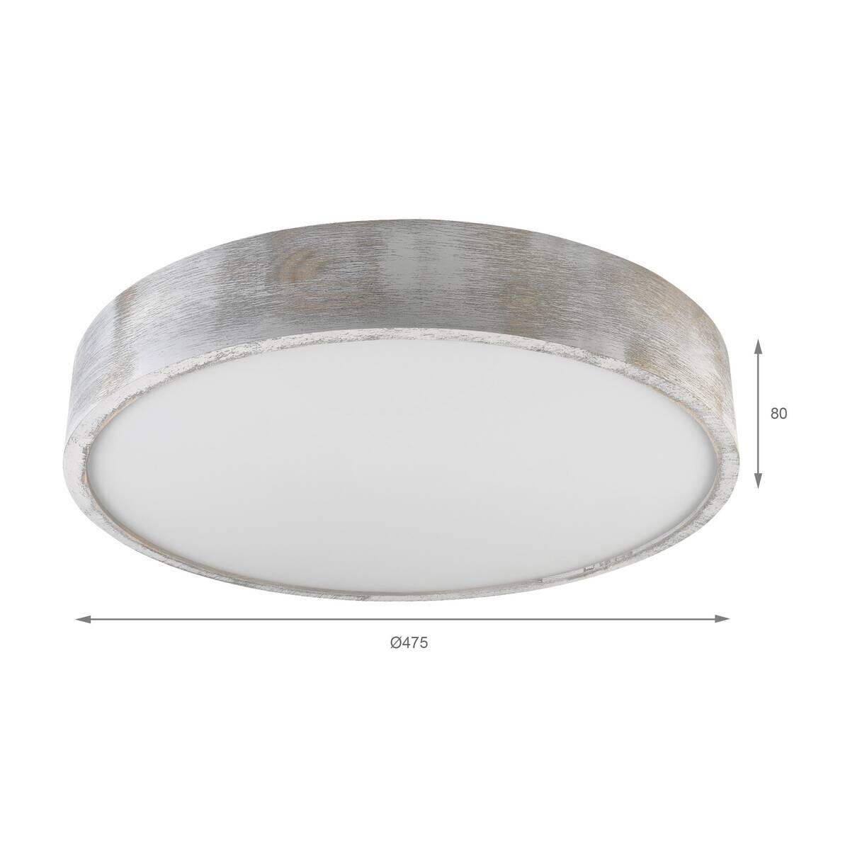 Lamkur Deckenleuchte weiß hellbraun Holz Glas B/H/L: ca. 48,5x12x48,5 cm 3 Brennstellen