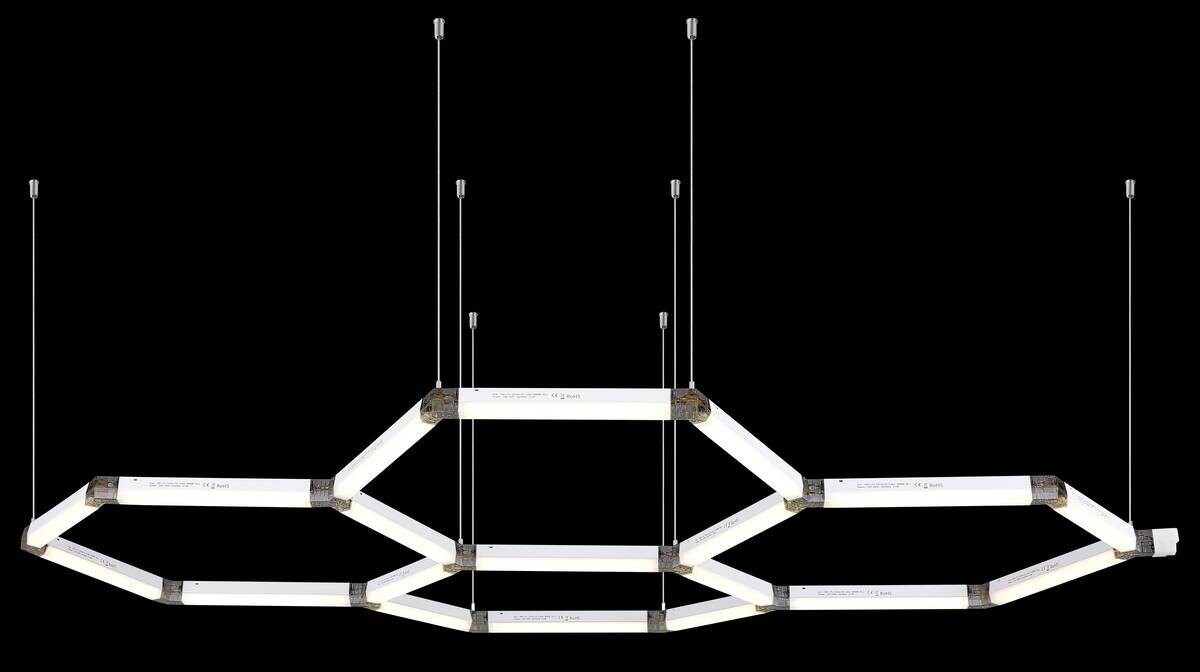 GLOBO LED-Deckenleuchte HONEYCOMB weiß Kunststoff B/H/T: ca. 19,9x103,3x157,9 cm 1 Brennstellen