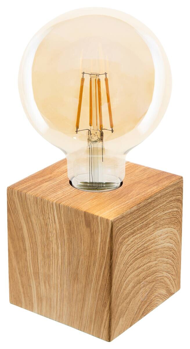 Nowa Tischleuchte 50240146 natur MDF B/H/T: ca. 10x10x10 cm E27 1 Brennstellen