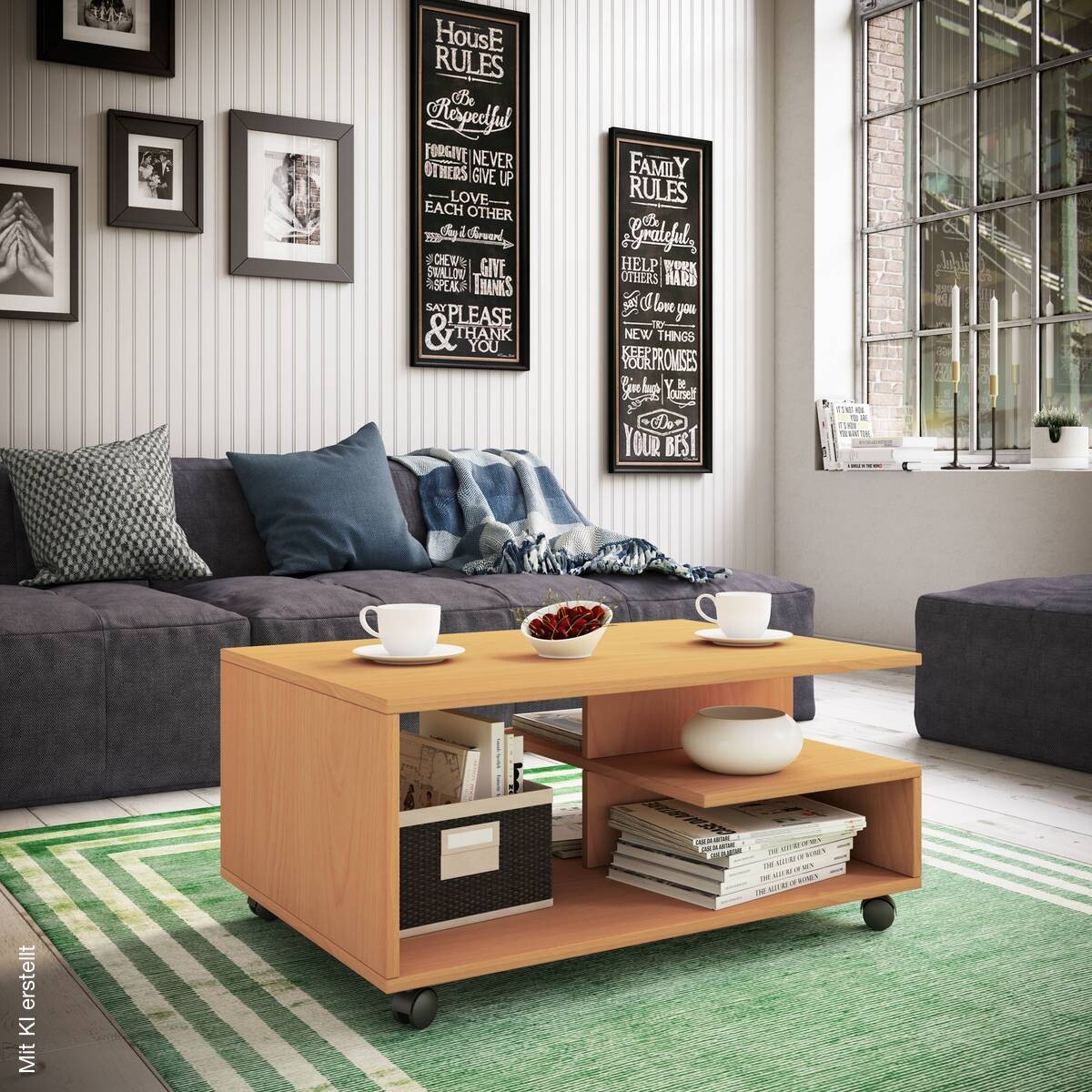 Couchtisch Stango buche Nachbildung B/H/T: ca. 80x40x50 cm