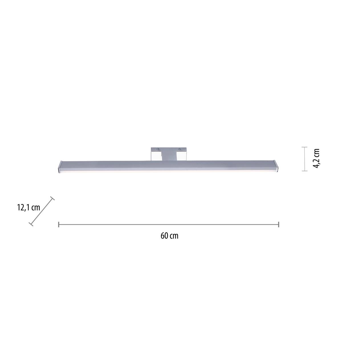 Just Light LED-Spiegelleuchte MATTIS 11133-17 weiß Chrom Kunststoff B/H/T: ca. 12,1x4,2x60 cm 1 Brennstellen