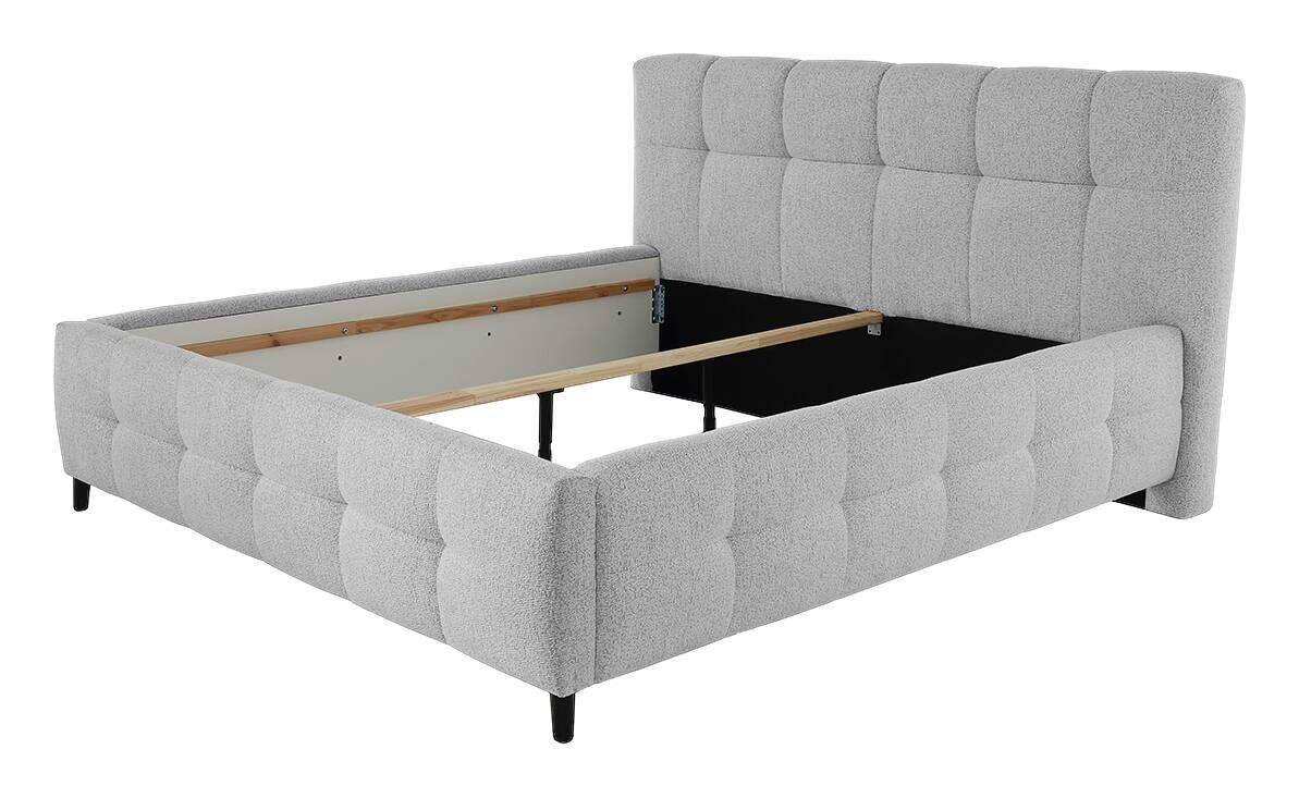 Polsterbettgestell hellgrau Polyester Liegefläche B/L: ca. 180x200 cm