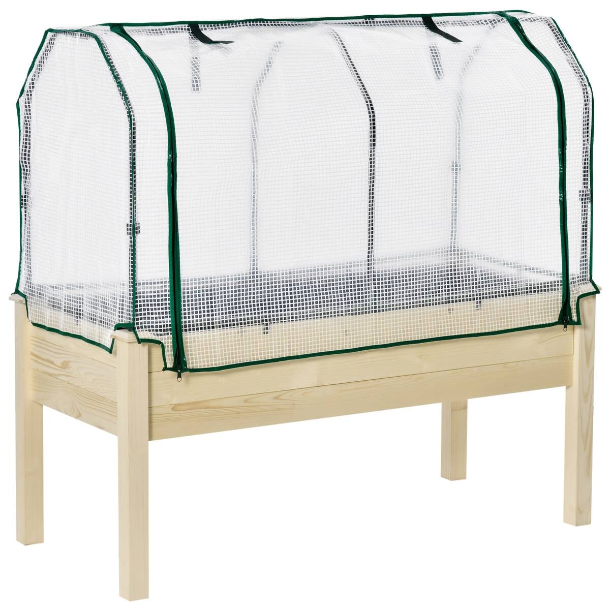 Outsunny Hochbeet natur Holz B/H/L: ca. 55x117x121 cm