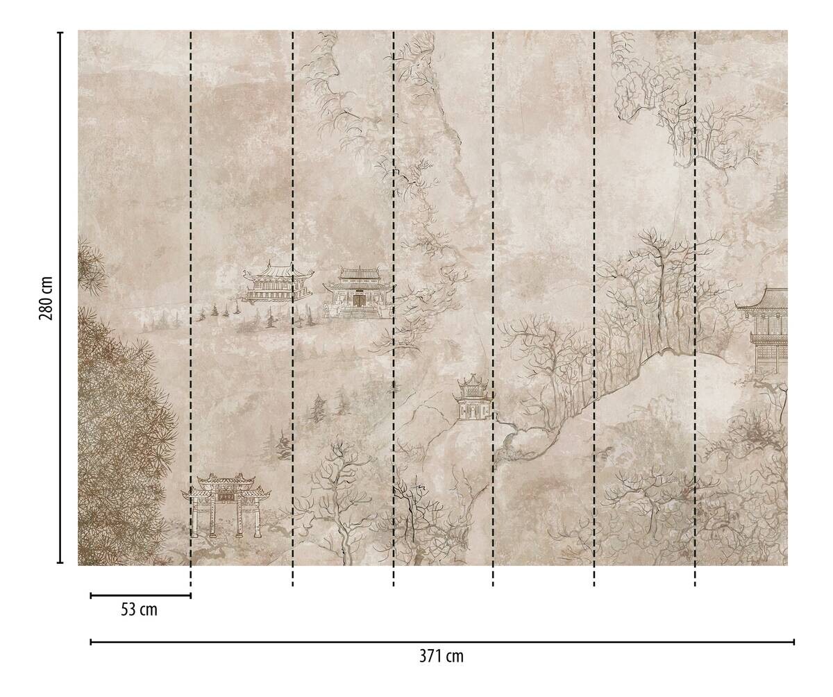 Livingwalls Fototapete Landschaft beige B/L: ca. 280x371 cm