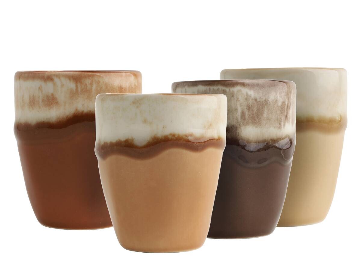CreaTable Espressotassenset Squeezy Mocha braun Steinzeug 4 tlg.