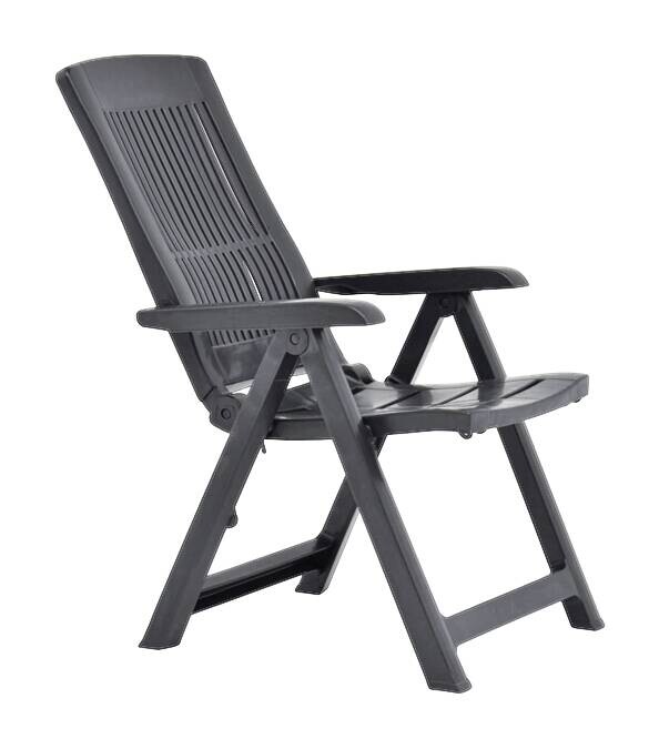 vidaXL Klappstuhl anthrazit Kunststoff B/H/L: ca. 61x109x60 cm