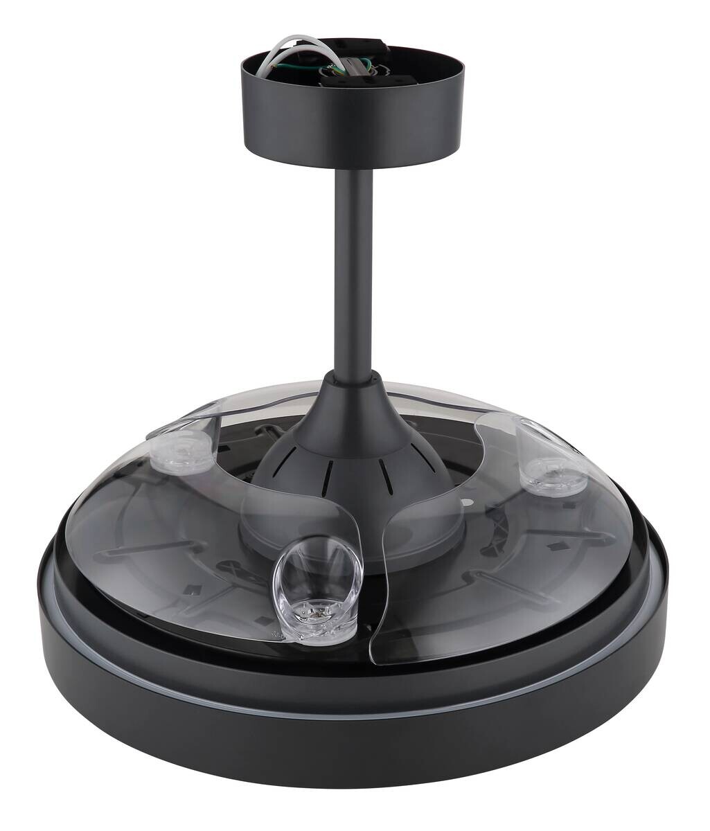 GLOBO Deckenventilator transparent grau Opal H/D: ca. 44,8x91 cm max. 40 W