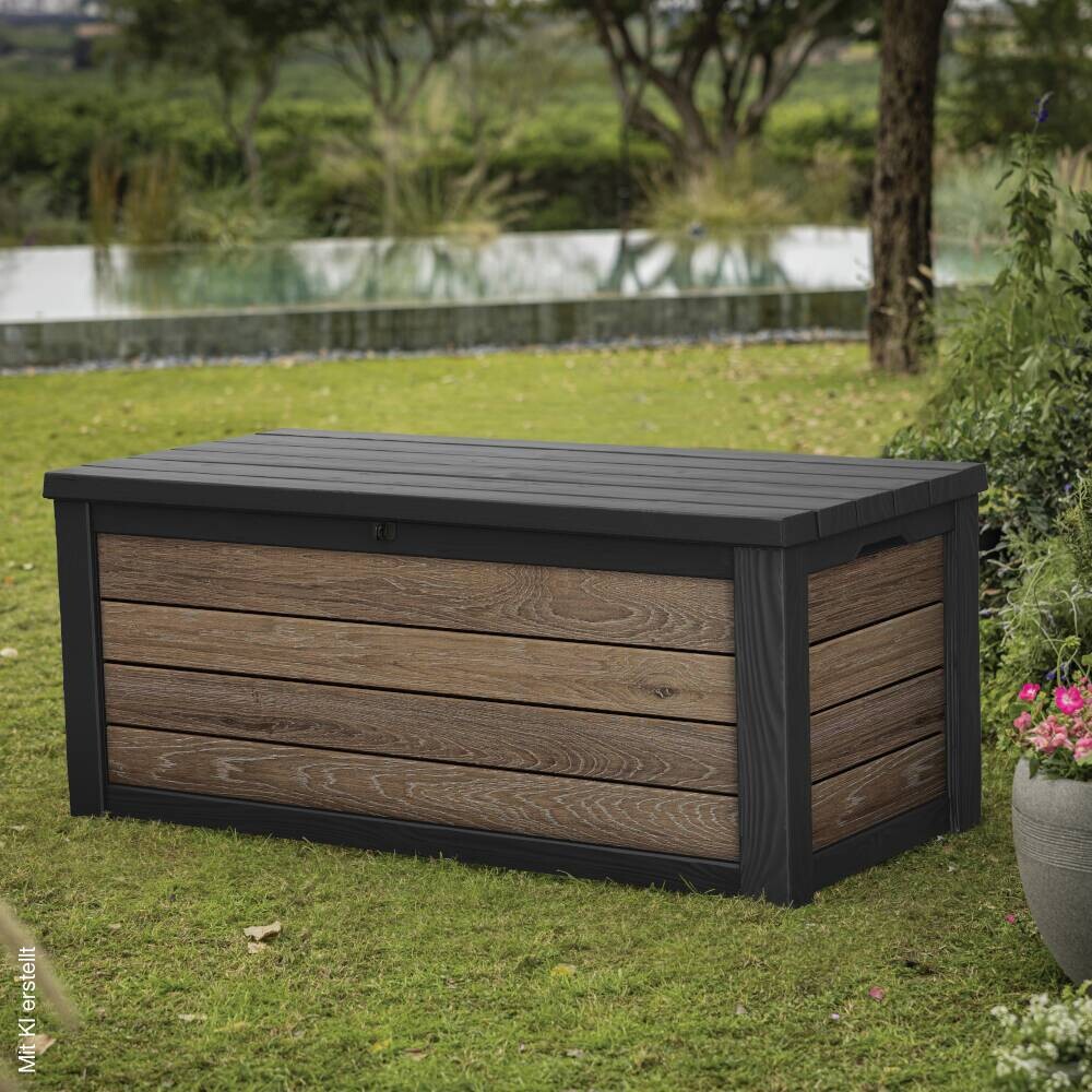 Keter Kissenbox Holzoptik Kunststoff B/H/L: ca. 72,4x64,4x155 cm