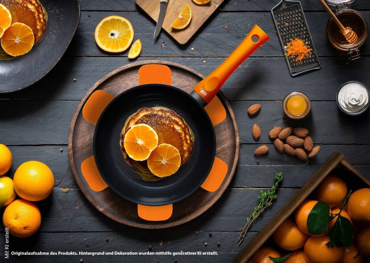 Pfanne orange Aluminium D: ca. 28 cm