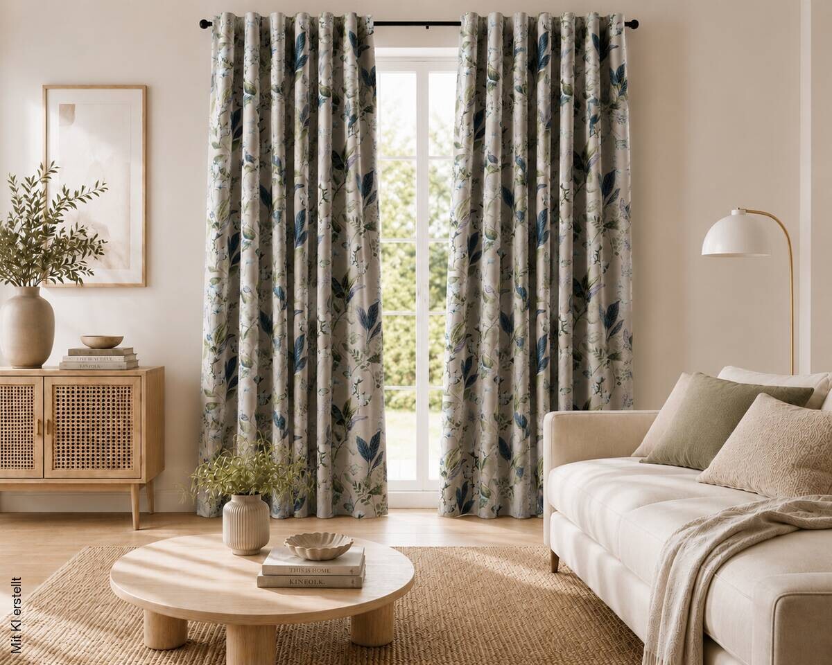 Thermovorhang Taira blau B/L: ca. 135x245 cm