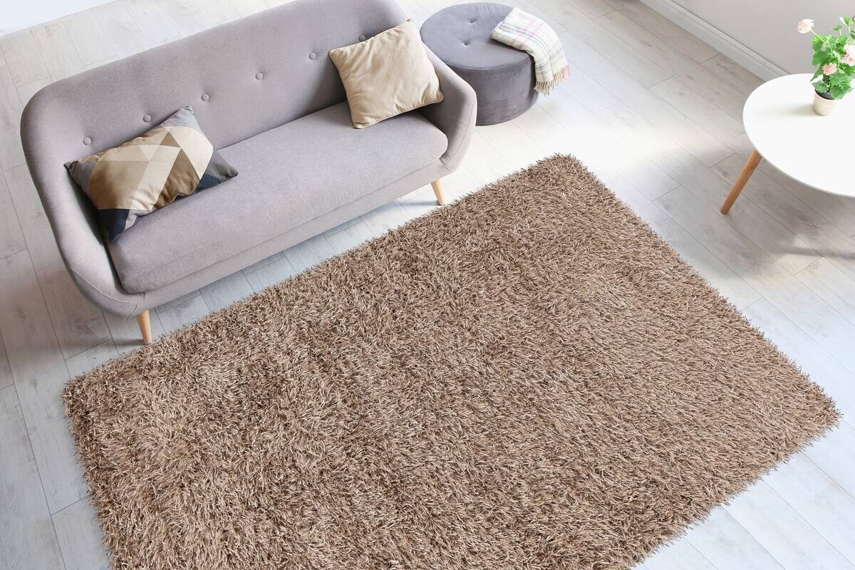 Arte Espina Hochflorteppich Beat 8102 Weiß / Taupe taupe B/L: ca. 120x180 cm