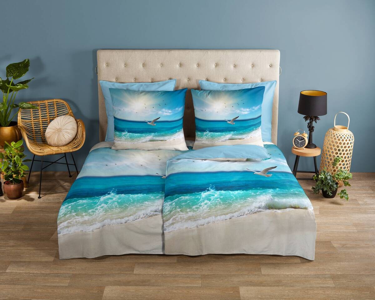 Baumwoll Bettwäsche Sealife Multi Baumwolle B/L: ca. 155x220 cm