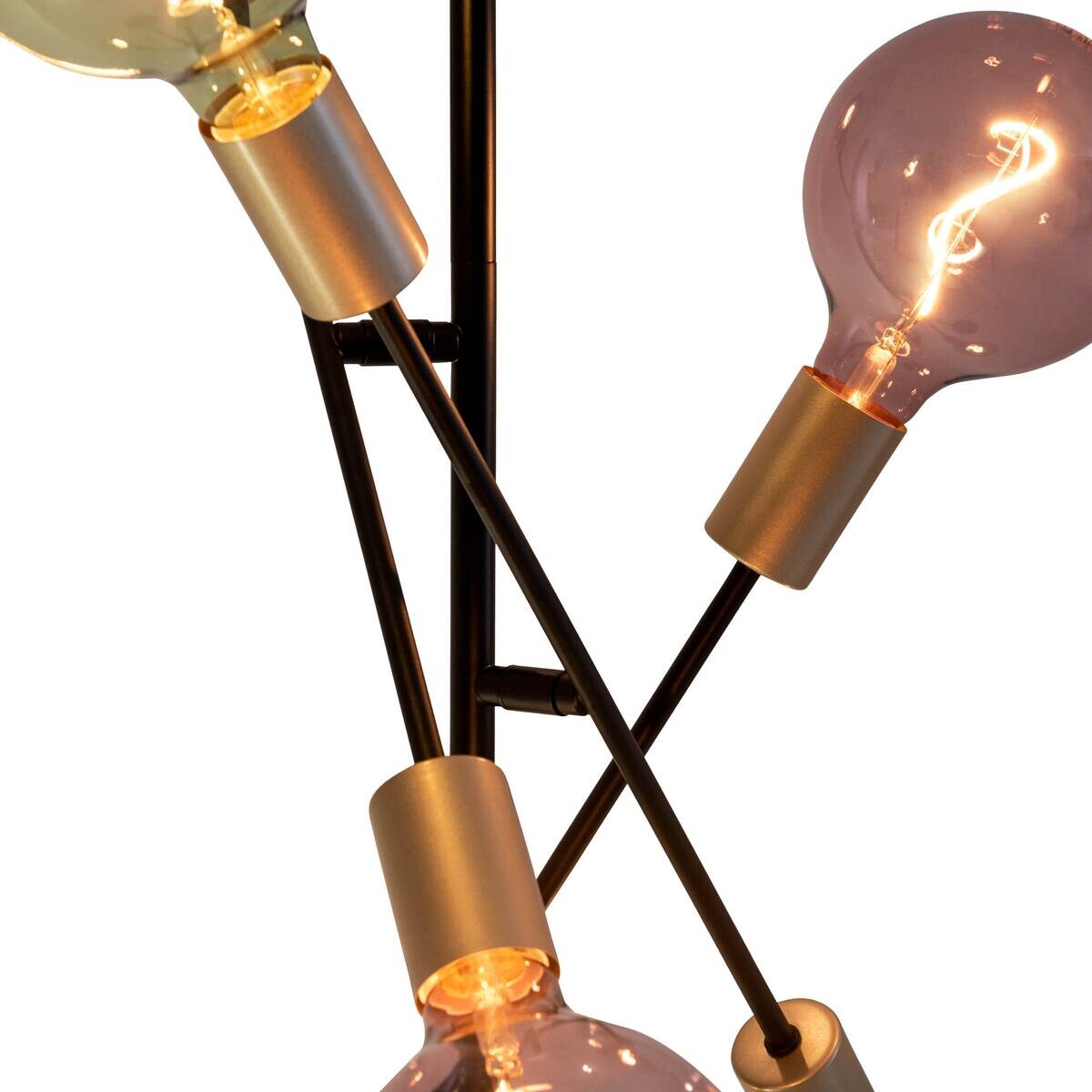 Näve Leuchten Stehlampe schwarz Metall B/H/T/D: ca. 49x150x49x49 cm E27 6 Brennstellen