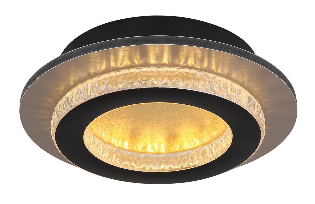 GLOBO LED-Deckenleuchte mattschwarz klar gold Metall Kunststoff H/D: ca. 5,5x20 cm 1 Brennstellen