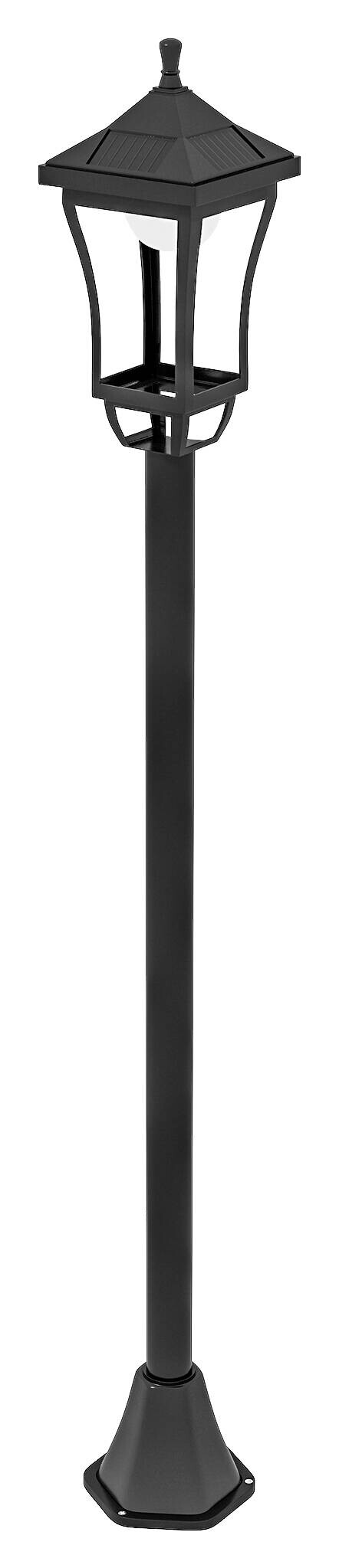 Solar Gartenlaterne schwarz Polycarbonat B/H/L: ca. 15x127x15 cm