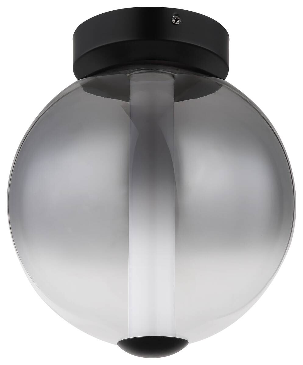 GLOBO Deckenleuchte mattschwarz Rauch Metall Glas H/D: ca. 28,5x25 cm 1 Brennstellen