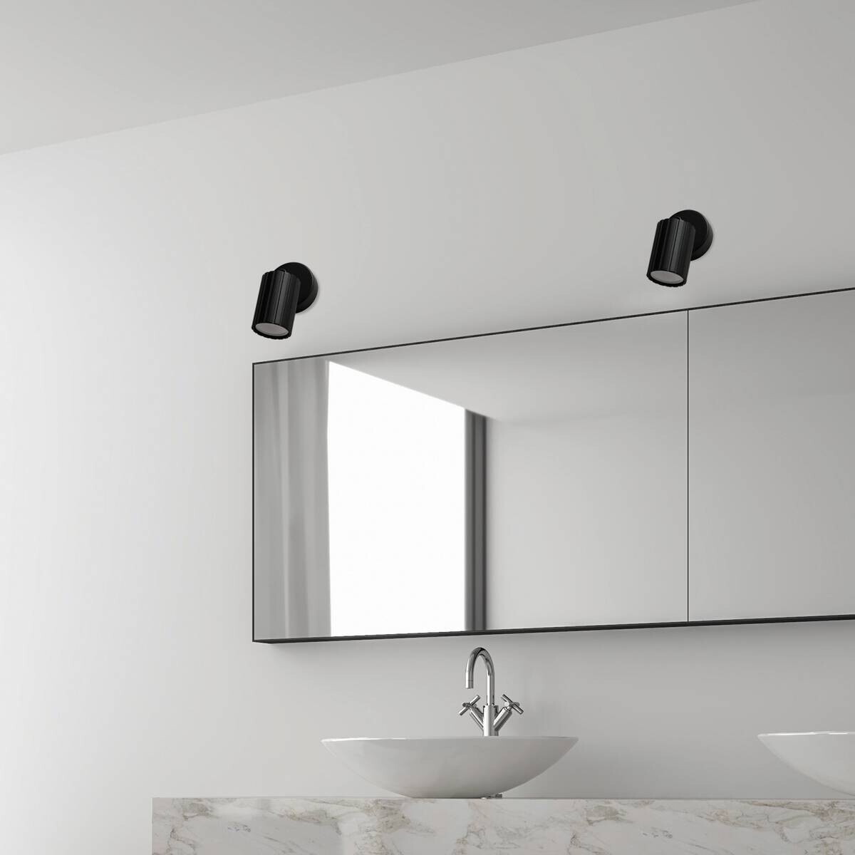 Lamkur Wandleuchte Prisma schwarz Stahl B/H/L: ca. 8x16x8 cm GU10 1 Brennstellen