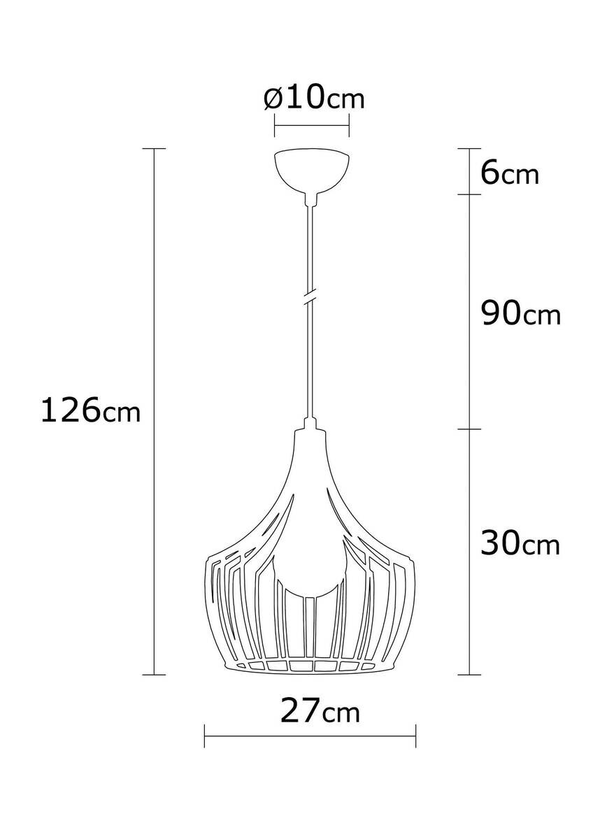 Opviq Pendelleuchte Mezopotamya schwarz B/H/T/L/D: ca. 27x126x27x27x27 cm E27 1 Brennstellen