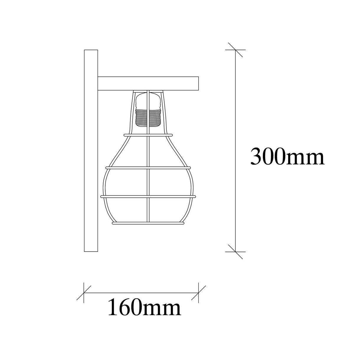 Opviq Wandleuchte Holzoptik Holz B/H/L: ca. 16x30x16 cm E27 1 Brennstellen