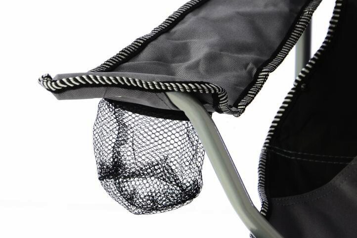 VCM Campingstuhl grau Stahlrohr B/H/L: ca. 47x47x90 cm