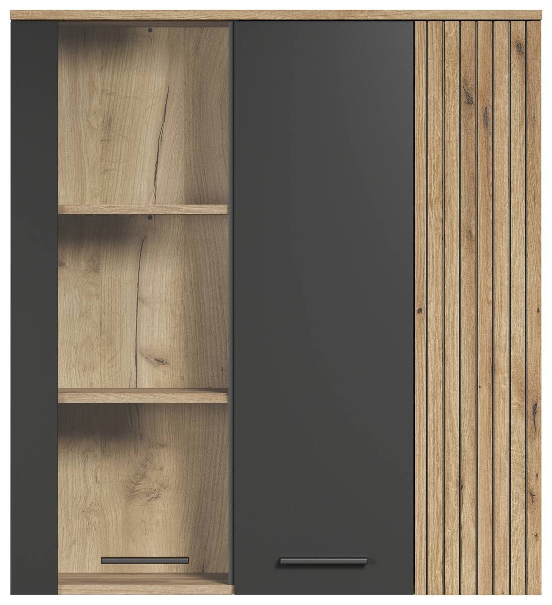 Hängevitrine Esteban anthrazit Eiche Evoke Coast Nachbildung B/H/T: ca. 90x99x34 cm