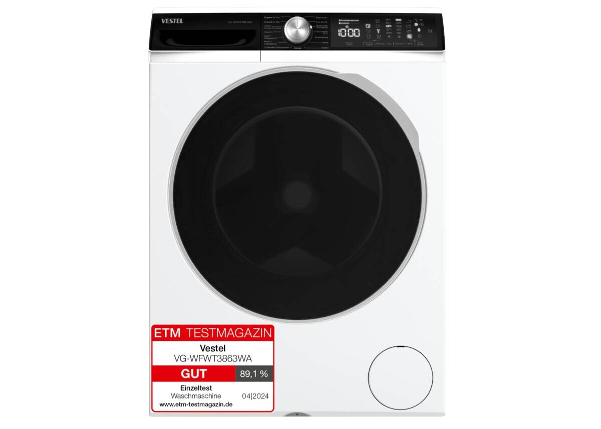VESTEL Waschmaschine VG-WFWT3863WA weiß B/H/T: ca. 59,7x84,5x55,7 cm ca. 8 kg