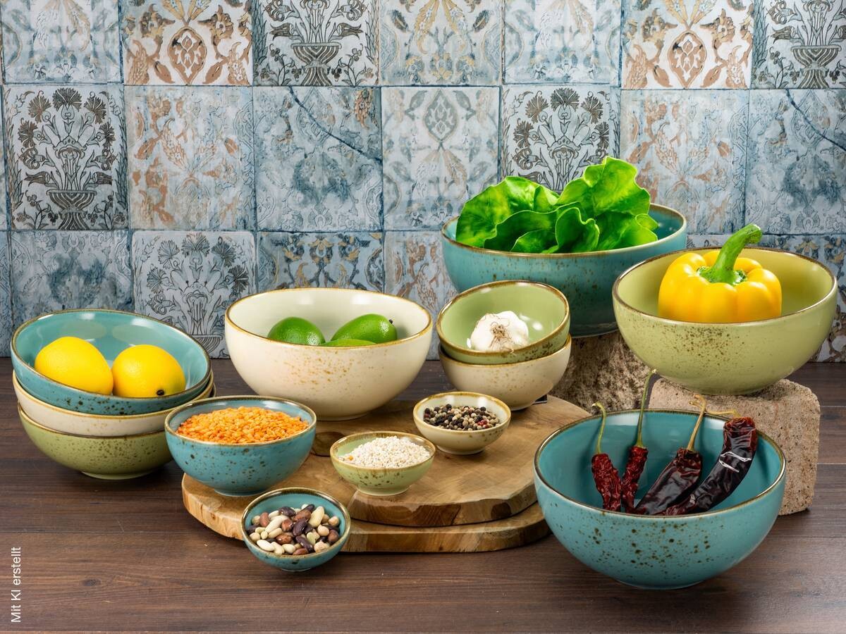CreaTable Poke Bowl Nature Colle Poke multicolor Keramik 4 tlg.